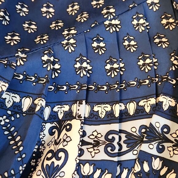 Zara Small Dress Blue and White Patterned Dress - Picture 9 of 11